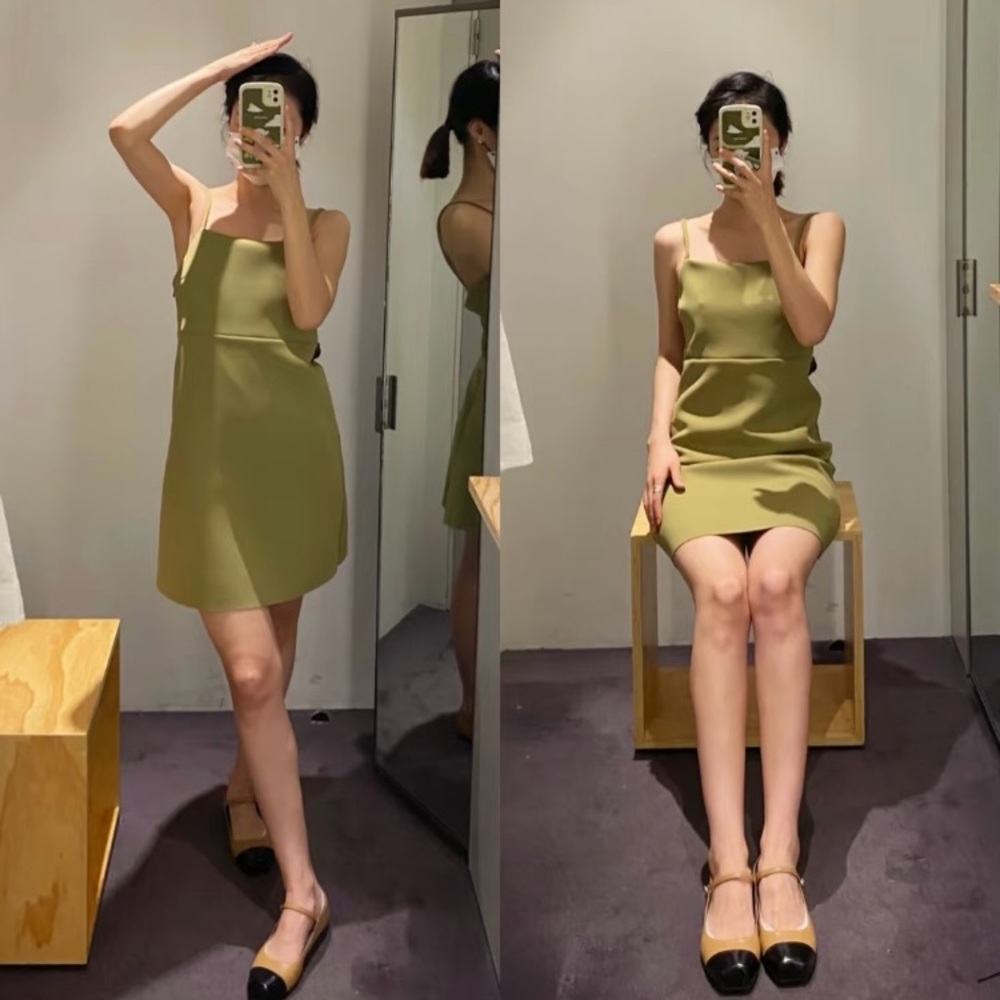COS Elegant Olive Green Dress